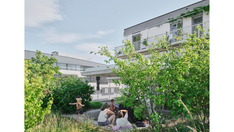 © studio uek, Wien, 2019, Fotos: David Schreyer Visualisierung eines Gebäudes mit Grünflächen