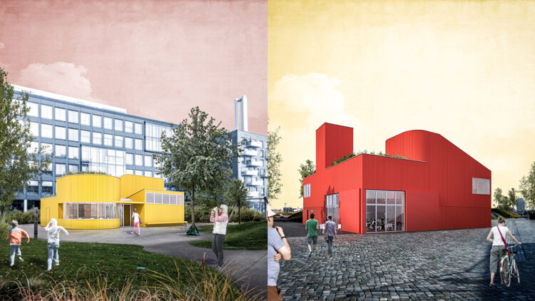 © Demo Working Group Visualisierungen von bunten Pavillionen