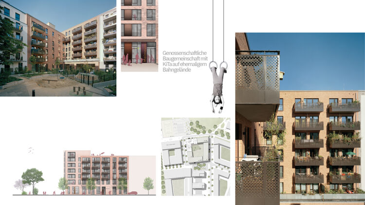 © Dorfmüller Klier / Dohse und Partner Architekten Collage von verschiedenen Zeichnungen und Fotografien eines Wohnhauses