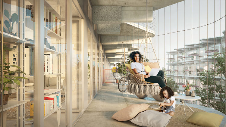 © Filippo Bolognese Visualisierung von zwei Perosnen auf einem Balkon