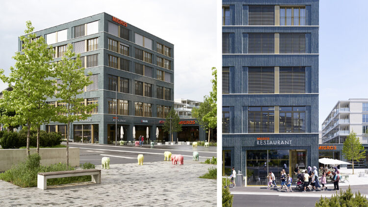 © Peter Tillessen Wohngebäude mit Supermarkt und Restaurant im Erdgeschoss