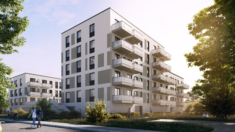 © Alt/Shift Visualisierung von Gebäuden an einer Straße mit umliegender Begrünung