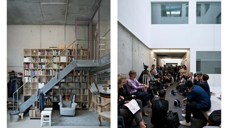 © Andrew Alberts Innenansicht einer Wohnung und mehrere Personen in einem Flur