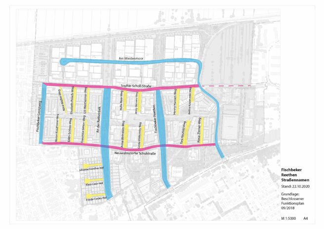 © IBA Hamburg Übersichtsplan mit Straßennamen in den Fischbeker Reethen