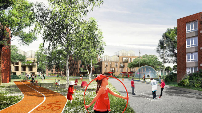 © IBA Hamburg / ADEPT mit Karres + Brands Visualisierung des Park Quartiers in Oberbillwerder