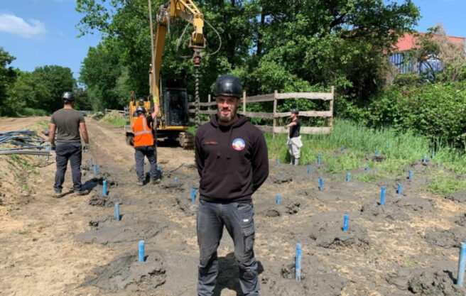© IBA Hamburg / Arne von Maydell Feuerwerker Patrick Bahl auf einer Baustelle