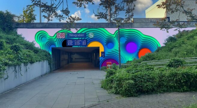 ©1010 Visualisierung von Urban Art am Eingang der Personenunterführung der S-Bahnstation Neugraben