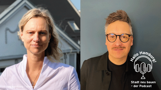 @ steg Hamburg / 1komma2 Portraitcollage der Podcastgäste Andrea Soyka und Christian Scheler