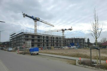 © IBA Hamburg / Katharina Keese Außenansicht der im Bau befindlichen Häuser