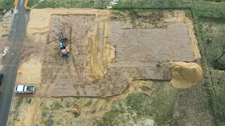 © Christoph Niemann Luftaufnahme einer Baustelle