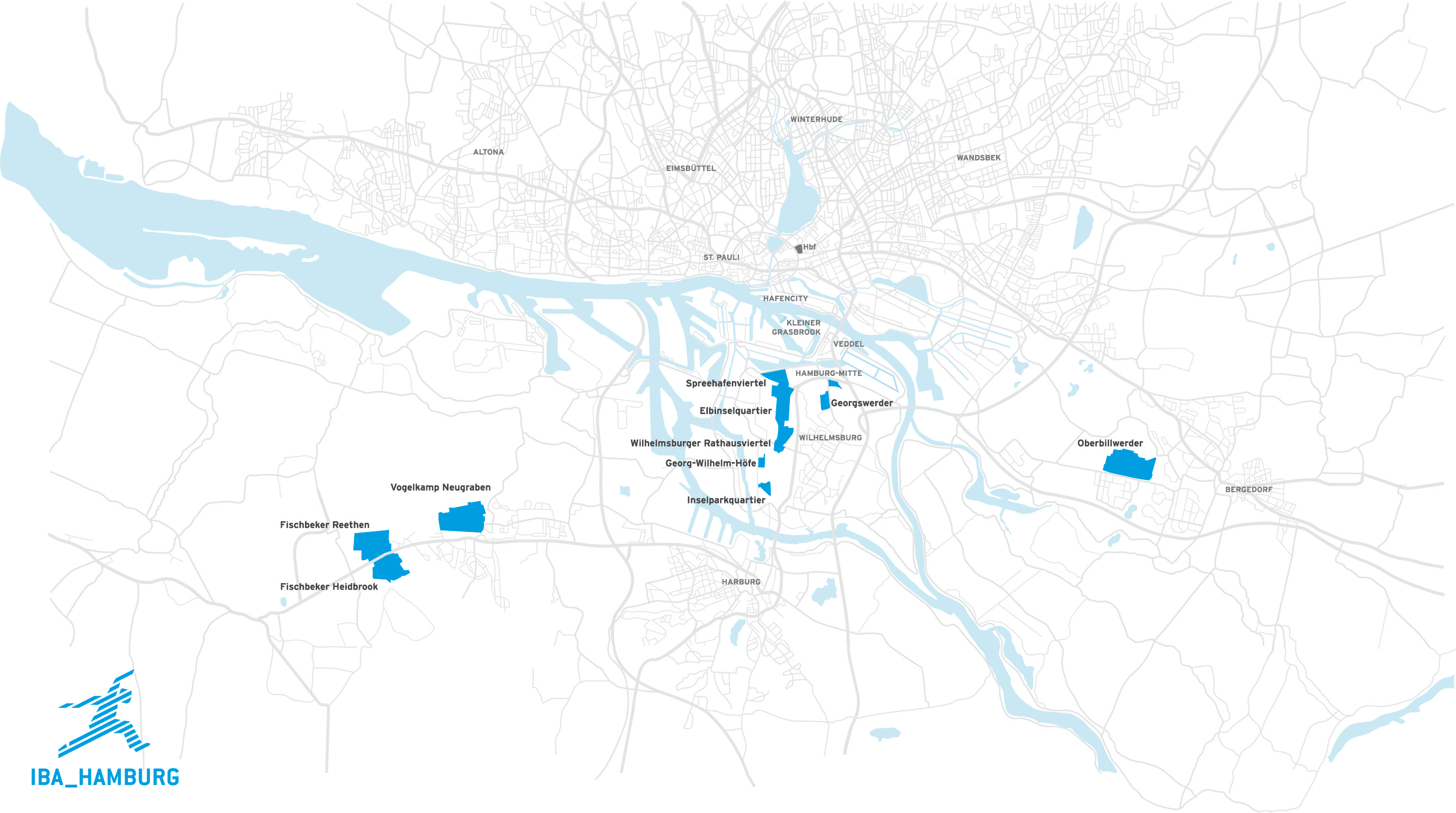 Karte Projektgebiete IBA Hamburg