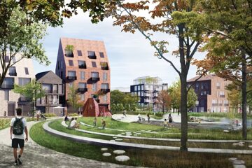 © IBA Hamburg / Adept mit Karresn + Brands Visualiserung einer Grünfläche in Oberbillwerder