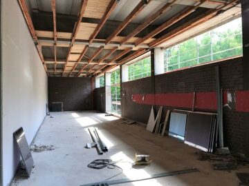 © IBA Hambur g/ AP Architektenpartner Behrend Schaaf Guzielski, Thomas Schaaf Baustelle bei der Sanierung der Uwe-Seeler-Halle