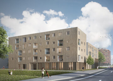 © IBA Hamburg GmbH / Bente Stachowske Visualisierung eines Bauvorhabens in der Wilhelmsburger Mitte