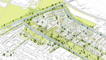 © IBA Hamburg / Hosoya Schaefer Architects AG mit AGENCE TER Wettbewerbsskizze der Nord-Süd-Achse des Elbinselquartiers