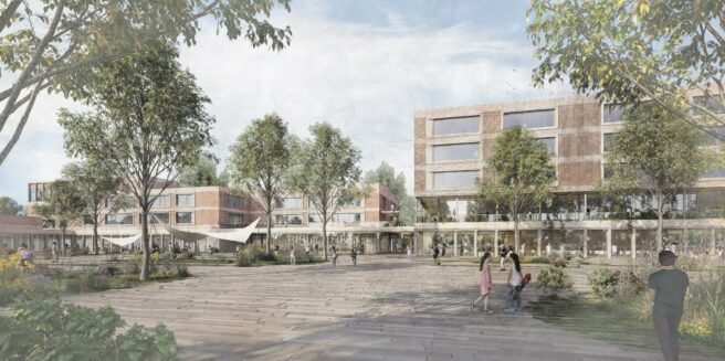 © h4a Architekten Visualisierung Schulgebäude in Wilhelmsburg