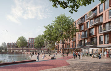 © IBA Hamburg / Moka Studio Visualisierung der Quartiersmitte nördlich des Fischbeker Teichs