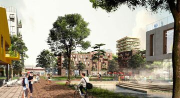 © IBA Hamburg / ADEPT mit Karres + Brands Visualisierung des zentralen Platzes in Oberbillwerder