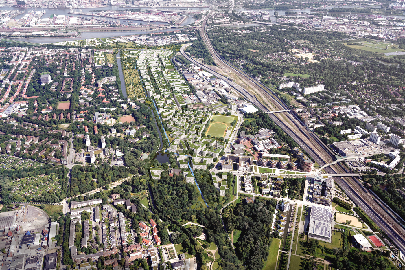 Luftbild Wilhelmsburg 2022