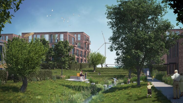 © IBA Hamburg / bloomimages Visualisierung der Georgswerder Kirchenwiesen