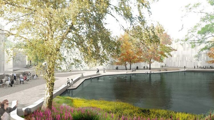 © IBA Hamburg / Relais Landschaftsarchitekten Visualisierung einer Wasserfläche in den Fischbeker Reethen